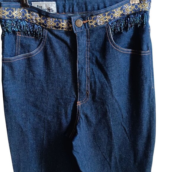 10 28x29 J Harris Vintage Womens Western Stretch Jeans Beaded Trim Embellished - Picture 3 of 9